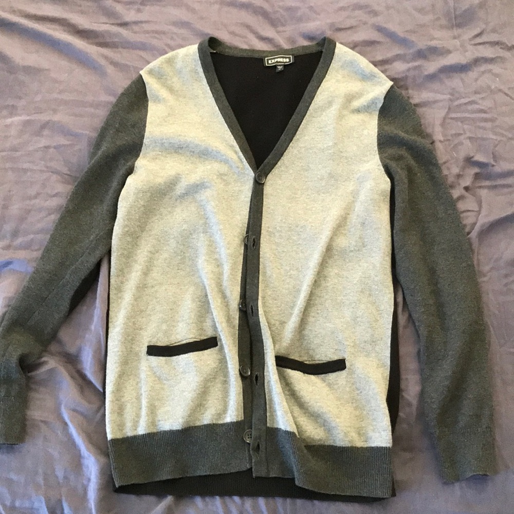 Grey/Black Express Cardigan